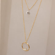 ARIA - 18CT GOLD, 0.23CT DRILLED DIAMOND NECKLACE