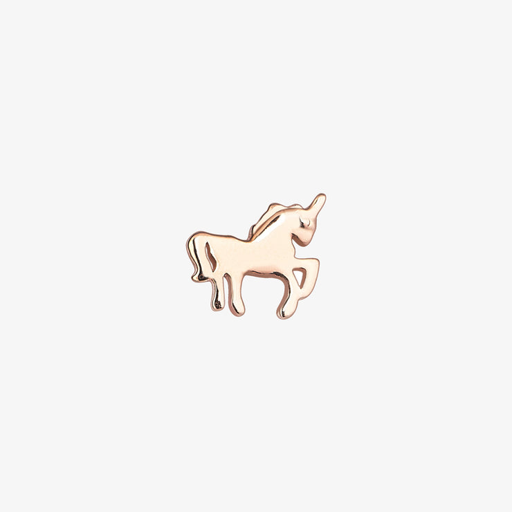 Kismet by Milka 14ct rose gold unicorn stud (single)