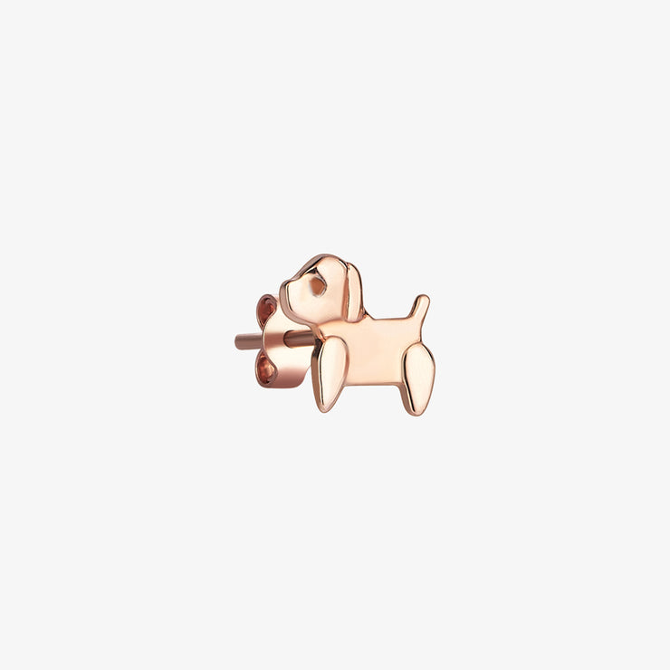 Kismet by Milka 14ct rose gold dog stud (single)