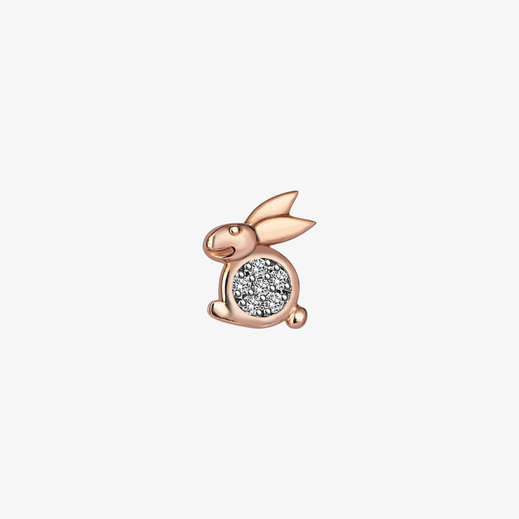 Kismet by Milka 14ct rose gold and diamond rabbit stud (single)