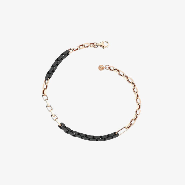 Kismet by Milka 14ct rose gold grey titanium thick chain bracelet