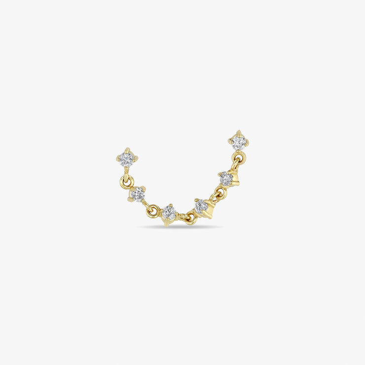 Zoe Chicco 14ct yellow gold and diamond double stud (single)