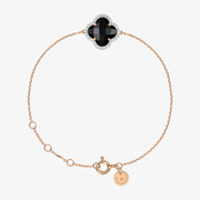 Morganne Bello 18ct rose gold Victoria diamond black onyx bracelet