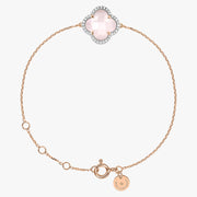 Morganne Bello 18ct rose gold pink quartz and diamond bracelet