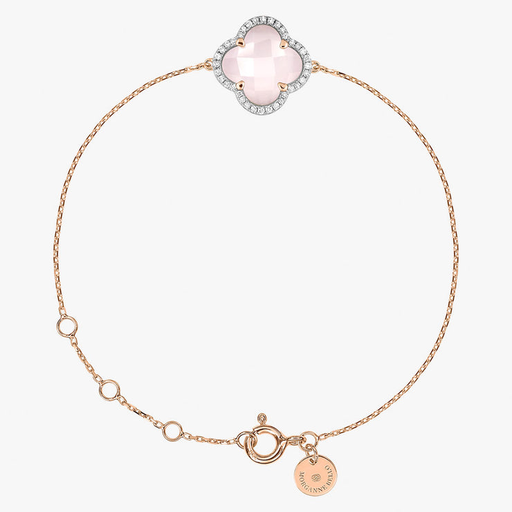 Morganne Bello 18ct rose gold pink quartz and diamond bracelet