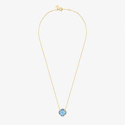 Morganne Bello 18ct yellow gold and diamond with blue topaz Victoria necklace