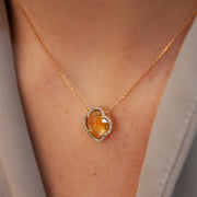 Morganne Bello 18ct yellow gold and diamond Victoria citrine necklace