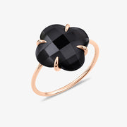 Morganne Bello 18ct rose gold Victoria clover black onyx ring