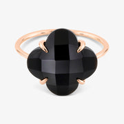 Morganne Bello 18ct rose gold Victoria clover black onyx ring