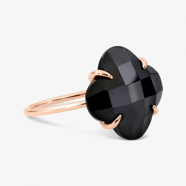 Morganne Bello 18ct rose gold Victoria clover black onyx ring