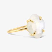 Morganne Bello 18ct yellow gold Victoria clover mother of pearl ring