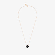 Morganne Bello 18ct rose gold Victoria clover black onyx necklace