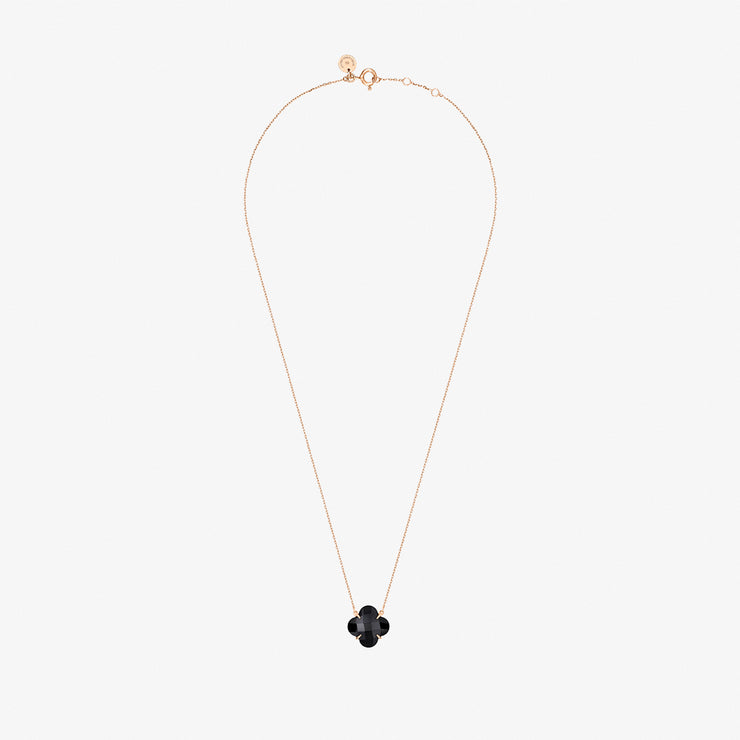 Morganne Bello 18ct rose gold Victoria clover black onyx necklace