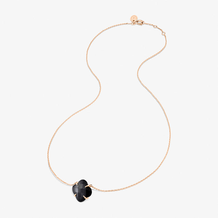 Morganne Bello 18ct rose gold Victoria clover black onyx necklace