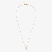 Morganne Bello 18ct yellow gold Victoria clover mother of pearl necklace