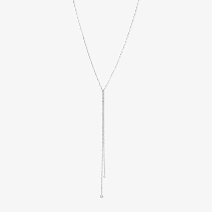 ARIA - 18ct gold, two drilled diamond lariat necklace