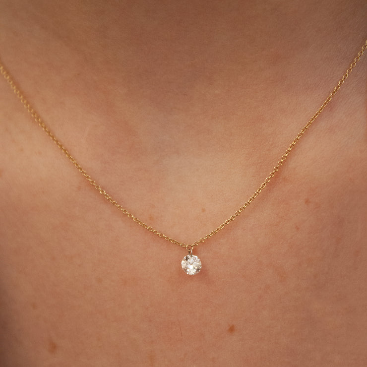 ARIA - 18CT GOLD, 0.23CT DRILLED DIAMOND NECKLACE