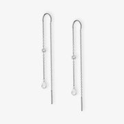 ARIA - 18ct gold, rose & brilliant cut diamond threader earrings (pair)