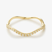 The Alkemistry 18ct yellow gold diamond wave pinky ring