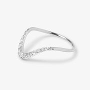 ARIA - 18ct gold, pave diamond large wave ring