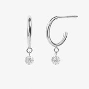 ARIA - 18ct gold, 0.23ct drilled diamond hoops (pair