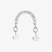 SUNCATCHER - 18ct gold, pave arch double diamond earring (single)