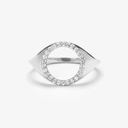 ARIA - 18ct gold, pave diamond circle ring