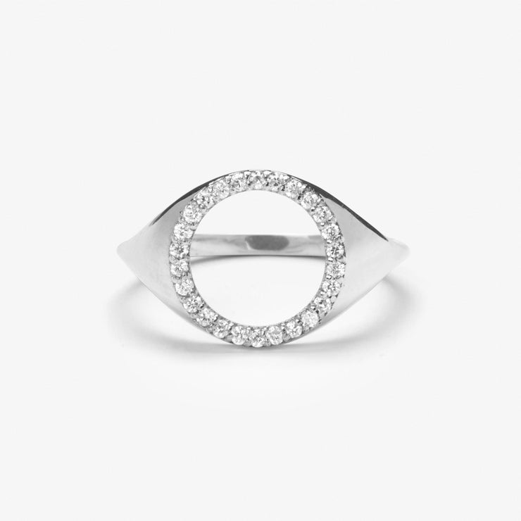 ARIA - 18ct gold, pave diamond circle ring