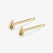 NUDE SHIMMER - 18ct gold, small pear stud earring (pair)