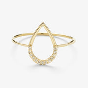 The Alkemistry 18ct yellow gold and diamond pear ring
