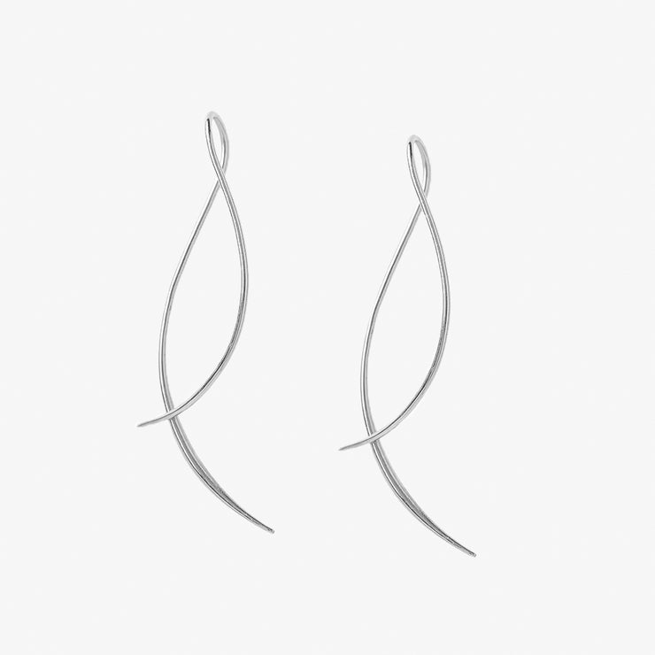 ARIA - 18ct gold, large wave threader earrings (pair)