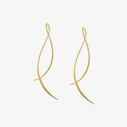 ARIA - 18ct gold, large wave threader earrings (pair)