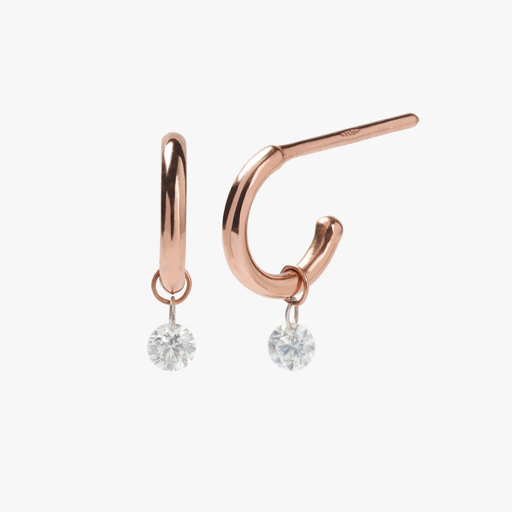 The Alkemistry 18ct rose gold and diamond hoops (pair)