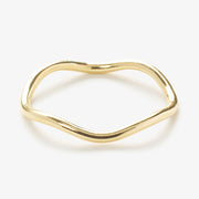 ARIA - 18ct gold, plain wave pinky ring