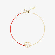Ruifier 18ct yellow gold Scintilla Dog red cord and chain bracelet