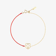Ruifier 18ct yellow gold Scintilla Tiger red cord and chain bracelet