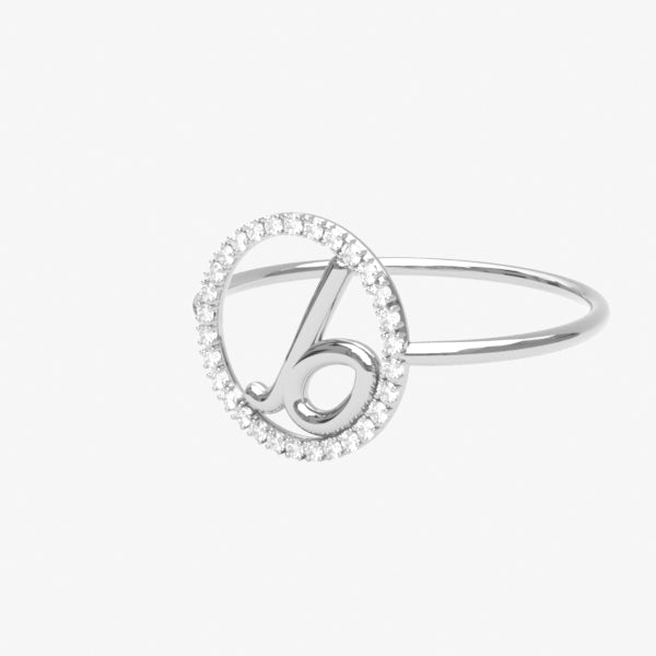 The Alkemistry 18ct white gold and pave diamond Love Letter initial ring