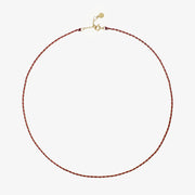 Auric - 18ct gold, 'Love' Pink & Garnet woven chain necklace