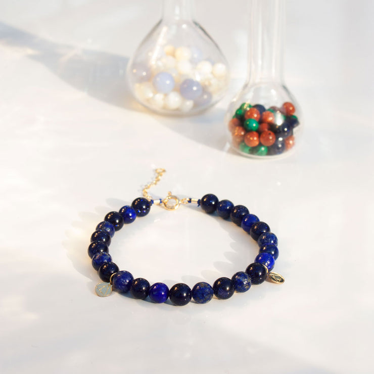 The Alkemistry 18ct yellow gold Lapis and blue goldstone Cinta bracelet