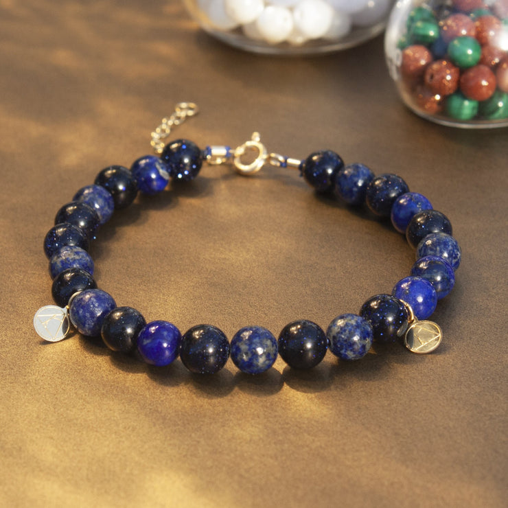 The Alkemistry 18ct yellow gold Lapis and blue goldstone Cinta bracelet