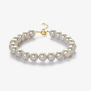The Alkemistry 18ct yellow gold and light grey pearl Cinta beads