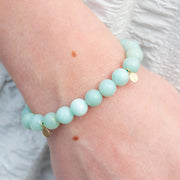 Cinta - 18ct gold, Amazonite bead bracelet