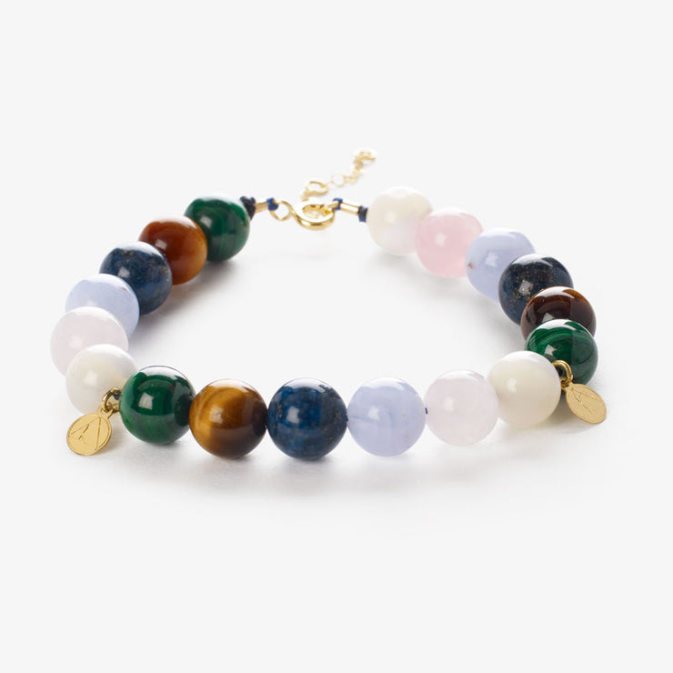 The Alkemistry 18ct yellow gold rainbow dark pastel mix necklace