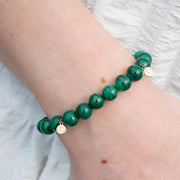 Cinta - 18ct gold, Malachite bead bracelet