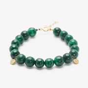 Cinta - 18ct gold, Malachite bead bracelet