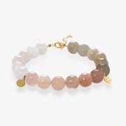 Cinta - 18ct gold, Rainbow Moonstone bead bracelet