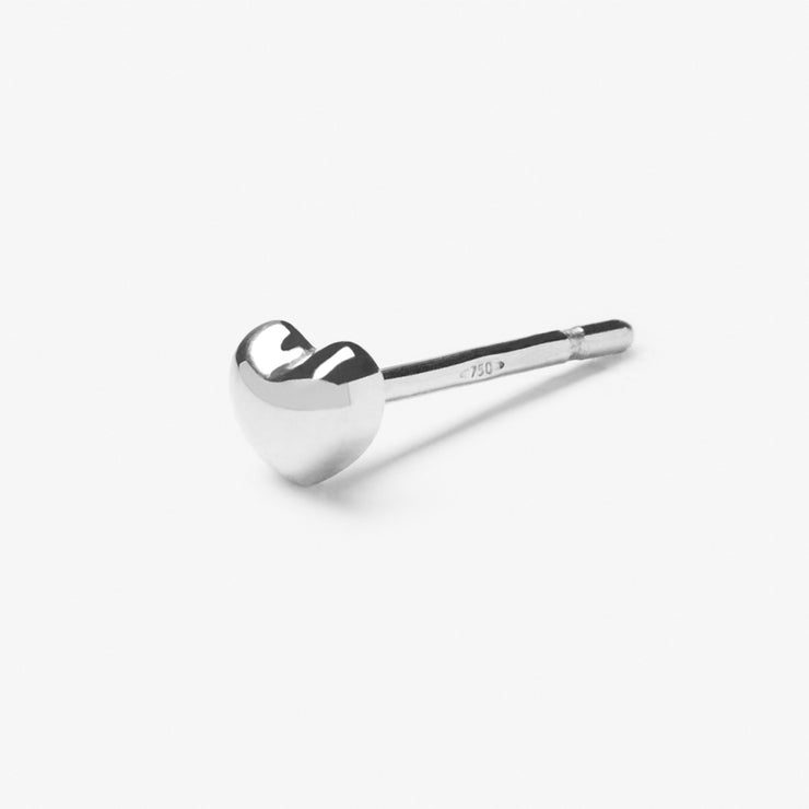 The Alkemistry 18ct white gold Chubby heart stud (single)