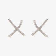 ARIA - 18ct gold, pave diamond crossover earrings (pair)