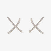 ARIA - 18ct gold, pave diamond crossover earrings (pair)