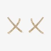 The Alkemistry 18ct yellow gold and diamond crossover earrings (pair)